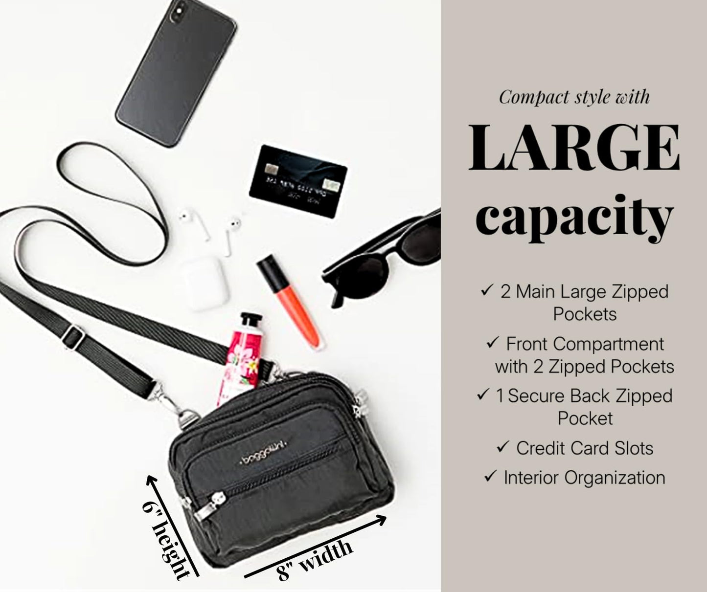 Baggallini Womens Triple Zip bagg