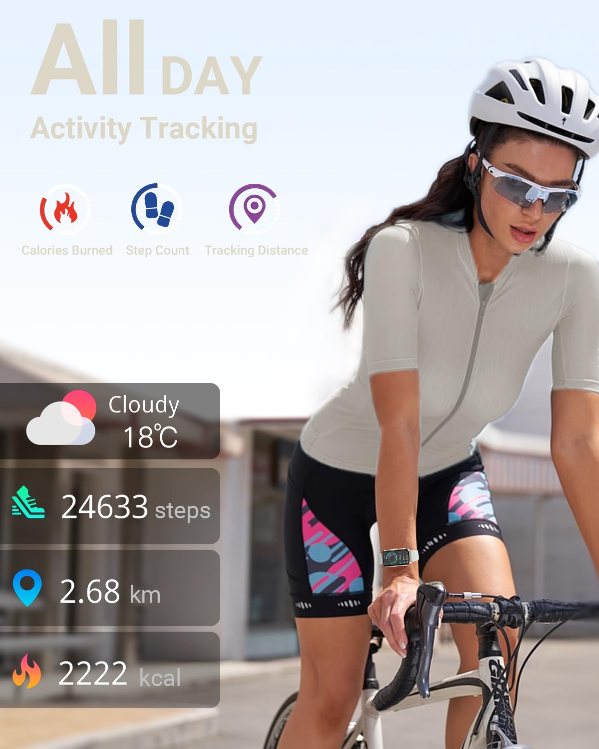 Amzhero Health Fitness Tracker with 24/7 Heart Rate, Blood Oxygen, Blood Pressure, Sleep Tracker, 5ATM Waterproof Activity Trackers with Step Tracker, Pedometer (S & L Bands Included)