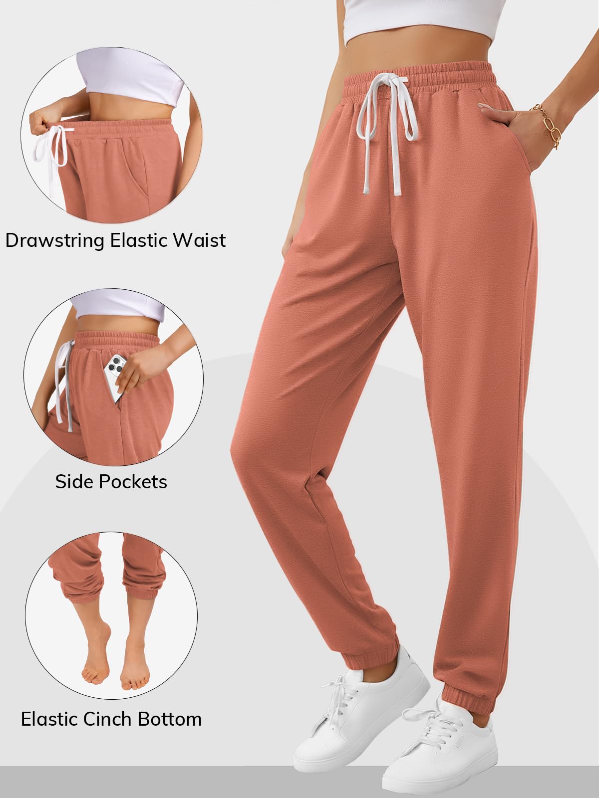 ATHMILE Halloween Baggy Sweatpants for Women with Pockets-Lounge Womens Pajams Pants-Womens Running Joggers Fall Clothes Outfits 2025 Orange Pink