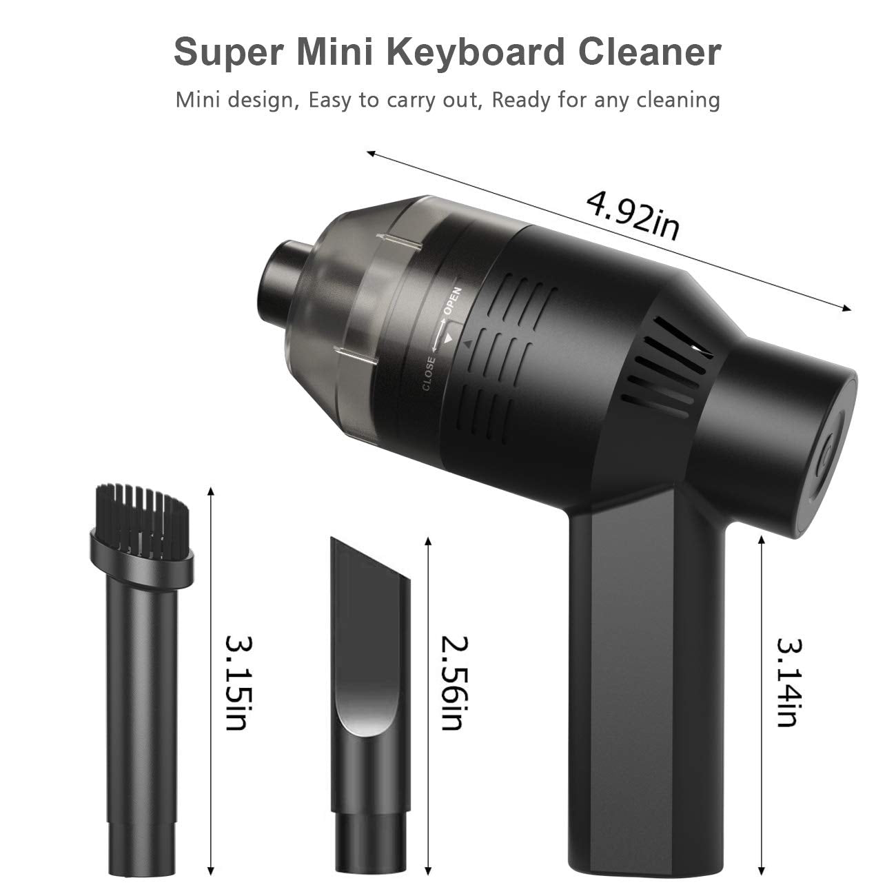 HONKYOB [Upgrade] Mini Vacuum Cordless Vacuum Keyboard Cleaner Mini Computer Vacuum Rechargeable Desk Vacuum for Cleaning Dust,Hair,Crumbs,Eraser Scrap,Laptop,Pet House，Sewing Machine