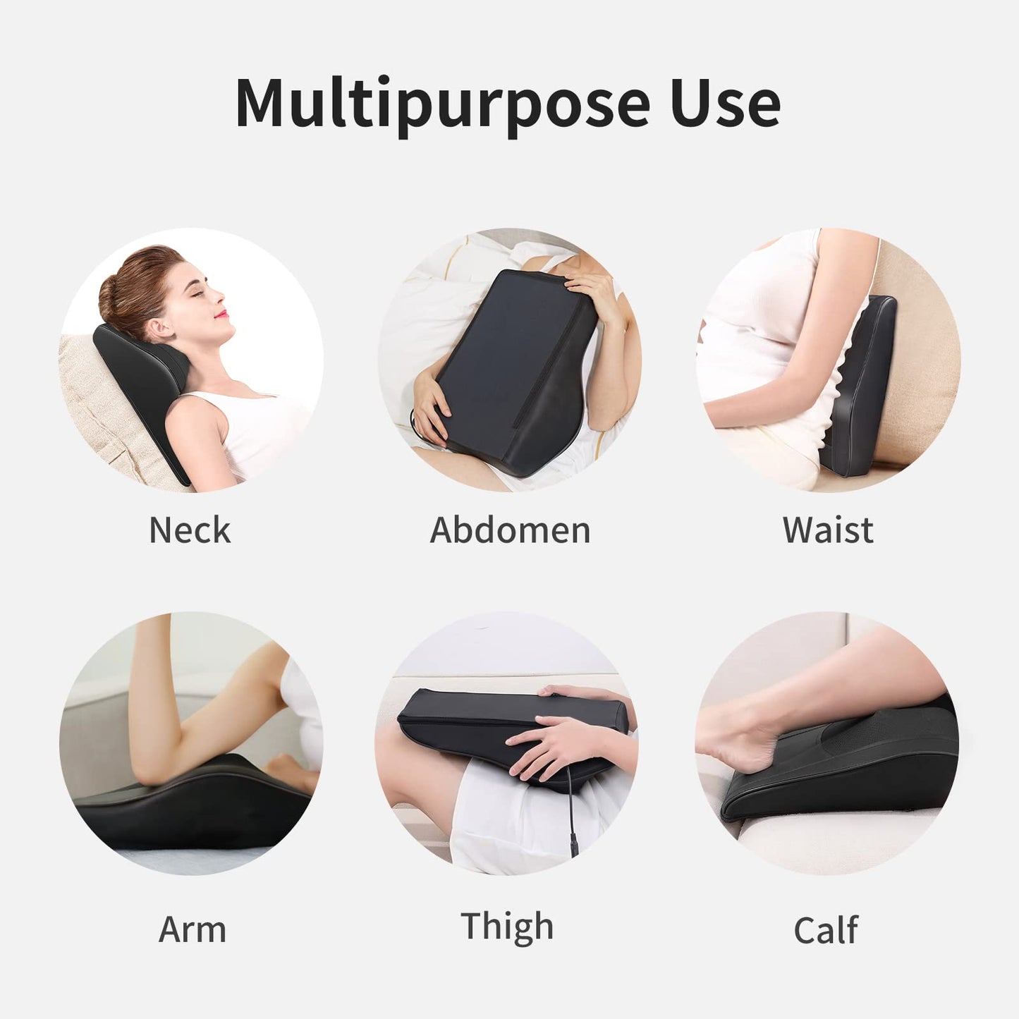Boriwat Back Massager with Heat, 3D Kneading Massage Pillow for Back, Neck, Shoulder, Leg Pain Relief Deep Tissue, Gifts for Women Men Mom Dad, FSA HSA Eligible
