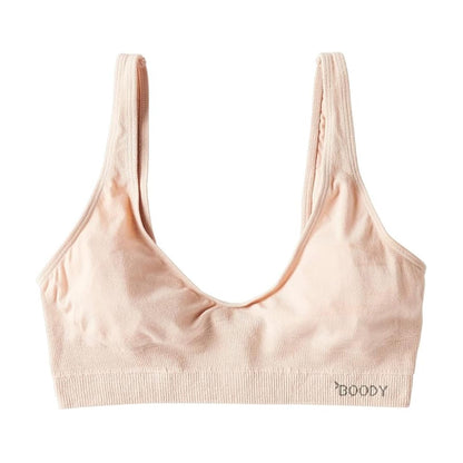 Boody Women's Shaper Bra - Crop Bralettes for Women, Pullover Womens Bras, Seamless Bras for Women - Wireless & No Padding for Light Support, Bamboo Viscose for All-Day Comfort - Nude, Small