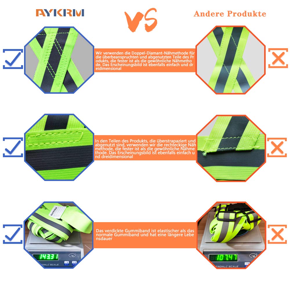 AYKRM Multiple colors optional High Visibility hi vis Reflective running safety Vest
