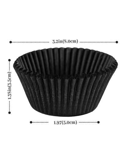 Bake Choice 200pcs Standard Black cupcake liners for baking,food grade cupcake wrappers,greaseproof parchment muffin liners for martin luther king jr day decorations