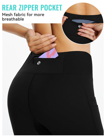 BALEAF Women's Fleece Lined Leggings Snow Ski Water Resistant Pockets High Waisted Tight Winter Hiking Warm Running Leggings