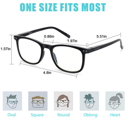 AOSM Blue Light Blocking Glasses, Blue Blocker Computer Glasses for Men Women, Anti Glare 400 UV & Eye Strain Fake Square Glasses