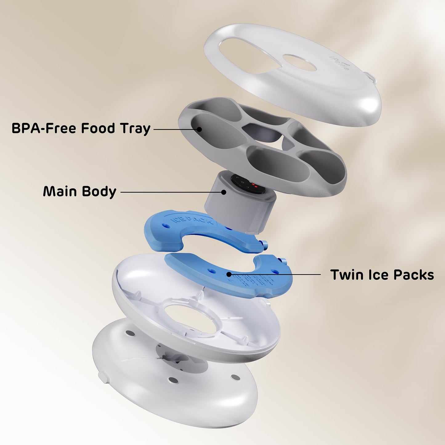 iPettie Donut Frost WiFi 6 Meal Automatic Cat Dispenser with App Control, Dry & Wet Food Automatic Cat Feeder, Smart Dog Feeder with Two Ice Packs, Programmable Timer, Holds 6 x ½ lb. of Food