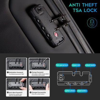 BANGE Anti Theft Business Backpack Fits 15.6 Inch Laptop,Smart Work Backpack with USB Charging Port for Office Work Airplane Business Travel