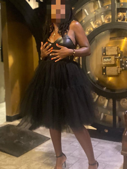 Black Tutu for Women Adults Beetlejuice Costume Short Tulle Skirt Halloween Skirt Puffy Petticoat Skirts Black