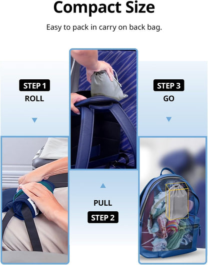 Inspireyes Travel Pillows for Airplanes, FSA HSA Eligible Approved Travel Accessories for Long Flight, Car Travel Pillow for Kids, Eye Mask for Sleeping Airplane, Light Black