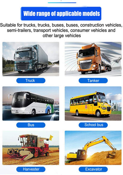 Camecho Truck Backup Camera Heavy Duty 18 LED IR Night Vision Waterproof Vehicle Rear View Camera 12 V 24V Backup Camera Without Guide Line (Rear Camera + 32.8 ft Cable)