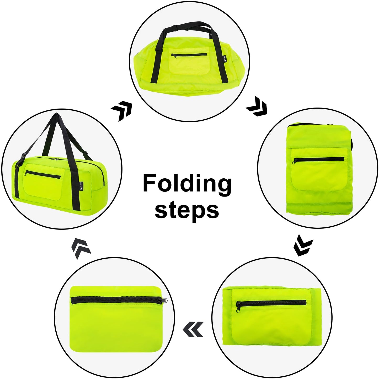 HOLYLUCK Foldable Travel Duffel Bag For Women & Men Luggage Great for Gym - Fluorescent yellow