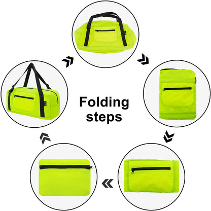 HOLYLUCK Foldable Travel Duffel Bag For Women & Men Luggage Great for Gym - Fluorescent yellow