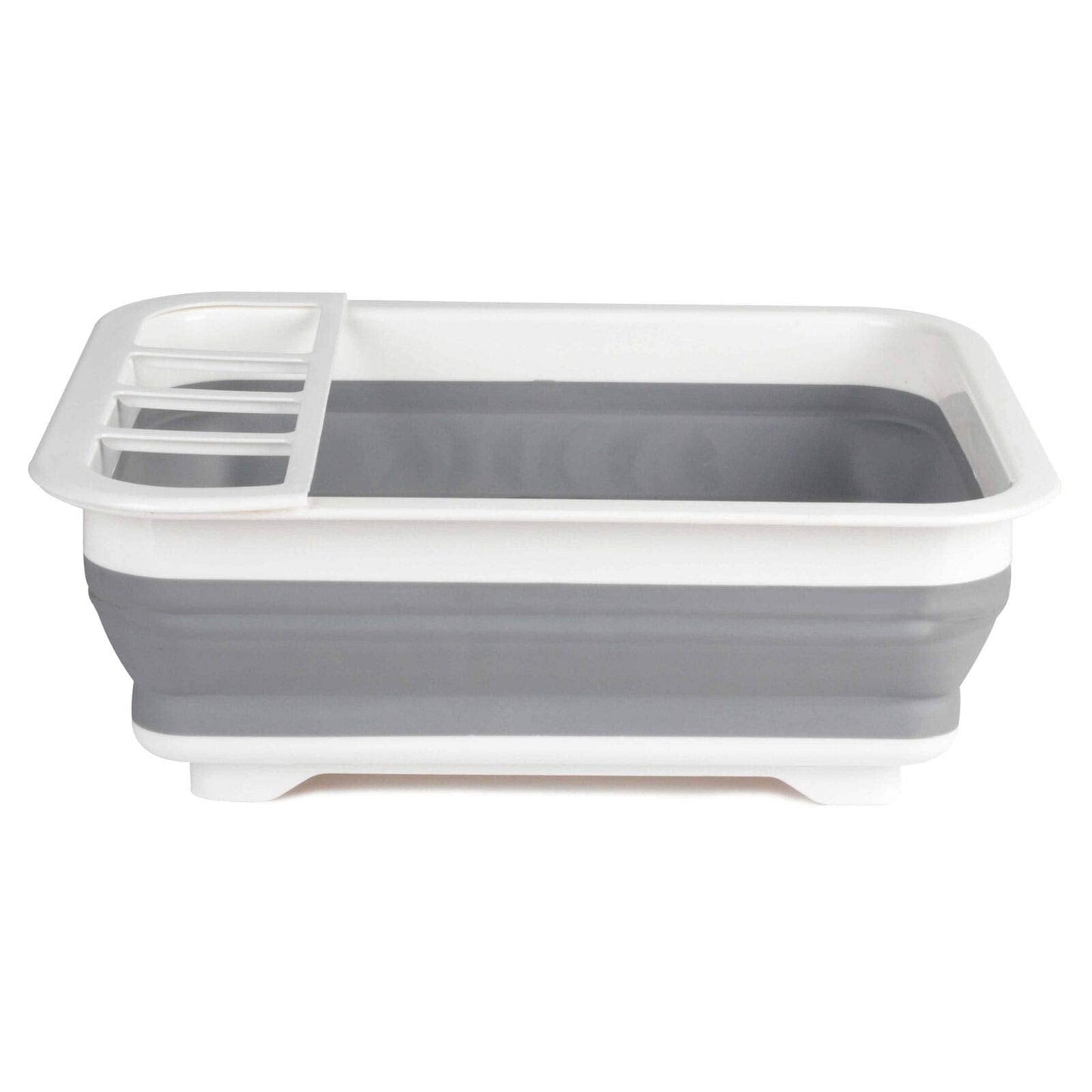 Beldray LA031051 Collapsible Dish Drainer - Plastic Sink Drying Rack With Cutlery Divider, Foldable For Compact Storage, Durable For Plates, Cups, Pots & Pans, Space Saving For Camping, Caravans