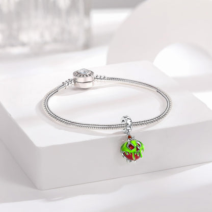 ARVALILS The Poison Apple Charm 925 Sterling Silver Charm Fits Women's Charm Bracelet & Necklace Valentine's Day Mother's Day Jewelry Gifts for Women