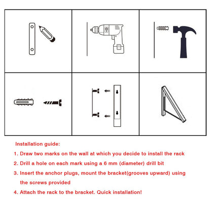 Anjuer Retractable Clothes Rack - Wall Mounted Folding Clothes Hanger Drying Rack for Laundry Room Closet Storage Organization, Aluminum, Easy Installation (Black)