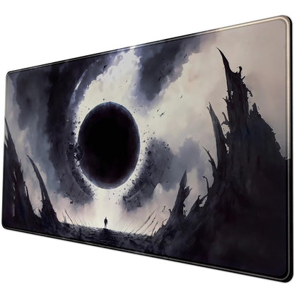 Black Moon Mousepad Gaming MTG Playmat Desk Mat Original Aesthetics Mouse Pad Large Gaming Mouse Pads Desk Pad XXL Keyboard Mat Full Desktop Mat Desk Cover Pad for Work Office Game (31.5x15.7 in)