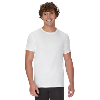 Hanes Men's Undershirt, Underarm Sweat Blocking Tee, White Crewneck T-Shirt, 3-Pack