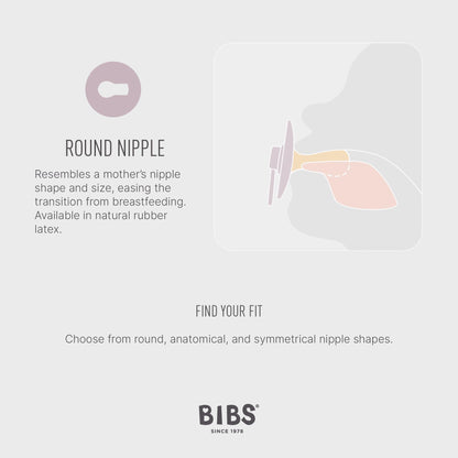 Bibs Pacifiers | Natural Rubber Baby Pacifier | Set of 2 BPA-Free Soothers | Made in Denmark | Sage Night/Cloud Night | Size 6-18 Months