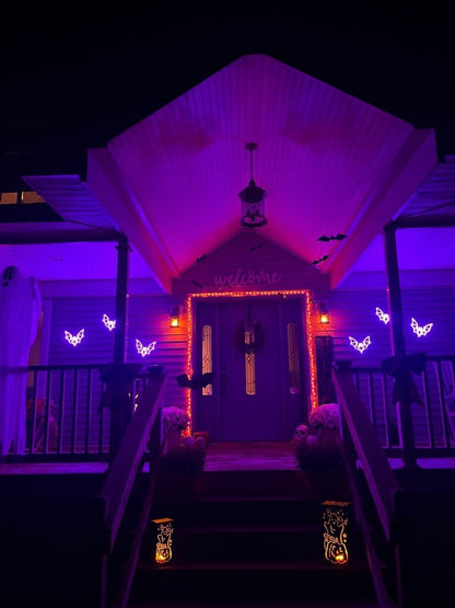 Hompavo Gen2 LED Flame Light Bulbs, Like Real Fire 4-Mode Flickering Light Bulbs with Upside Down Effect, E26 Flame Bulb for Halloween Christmas Party Patio Porch Home Indoor & Outdoor Decorations, 2