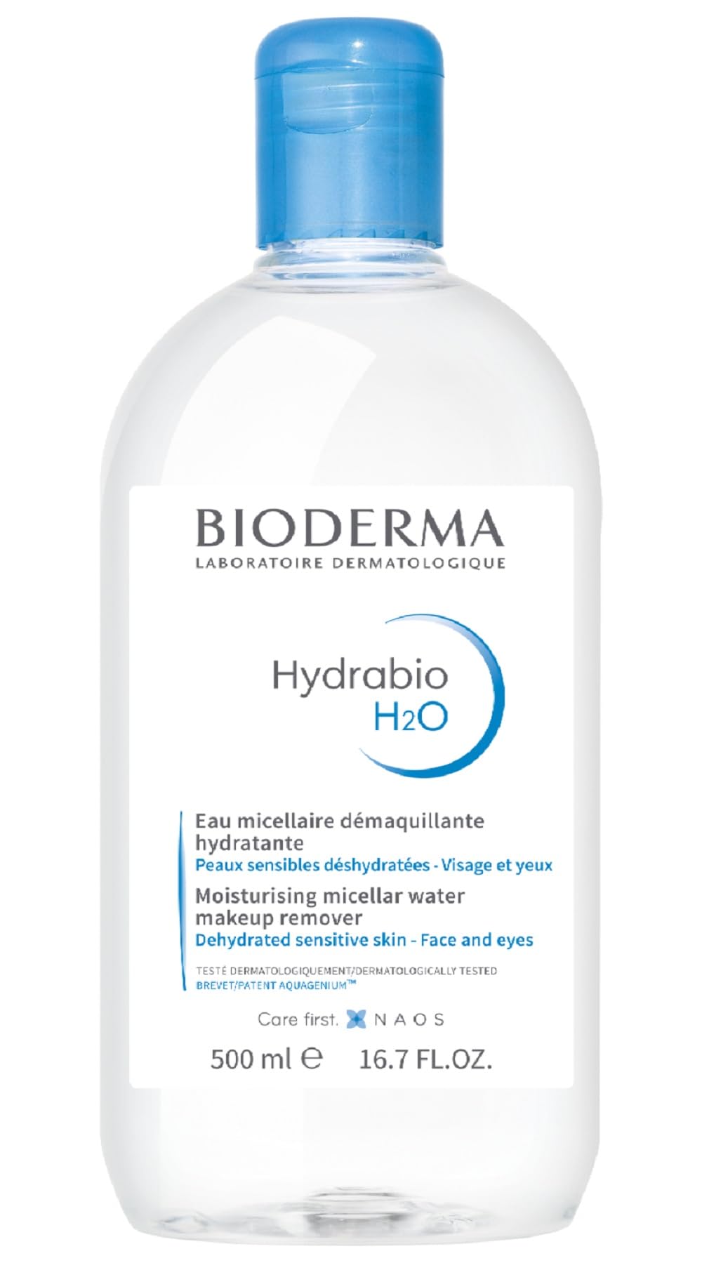 Bioderma Hydrabio H2O Micellar water for dehydrated skin, makeup remover, 500 ml