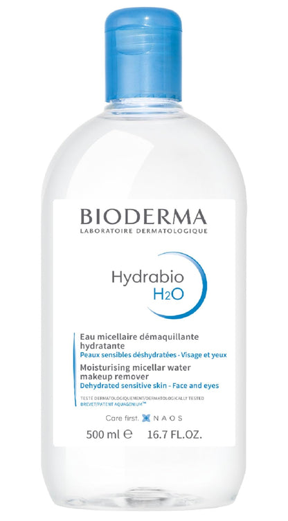 Bioderma Hydrabio H2O Micellar water for dehydrated skin, makeup remover, 500 ml