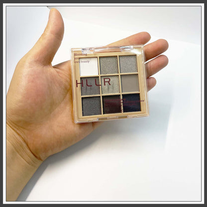 9 Color Matte & Shimmer Eyeshadow Palette, Waterproof High Pigmented Smokey and Cool-Toned Shadows in Black Gray Silver and White, Makeup Palette for Smoky Gothic and Halloween Looks(Black#)