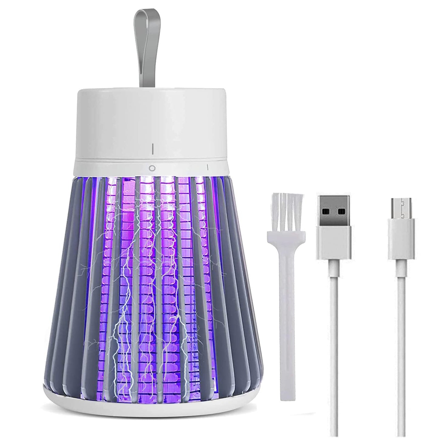 Bug Zapper Outdoor,Electric Mosquito Zapper Portable Camp Mosquito Killer,Rechargeable Indoor Fly Zapper,Electric Fly Zapper,Fly Traps,Flying Insects Zapper Indoor Outdoor (White)