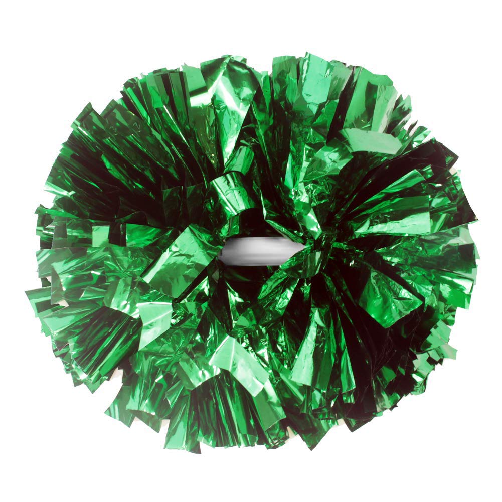 Hooshing 2 Pack Green Pom Poms Cheerleading with Baton Handle for Team Spirit Sports Dance Cheering Kids