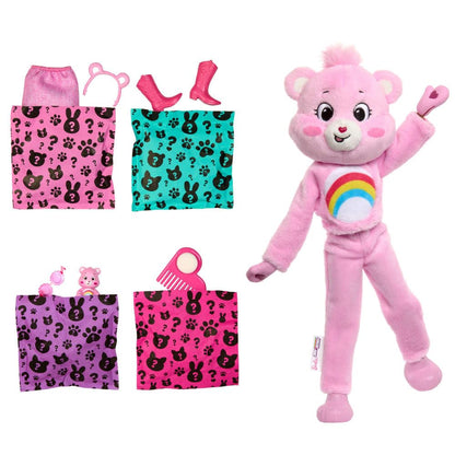 Barbie Cutie Reveal Doll & Accessories, Care Bears Series, Fashion Doll with Cheer Bear Costume & 10 Surprises Including Color Change & Mini Bear