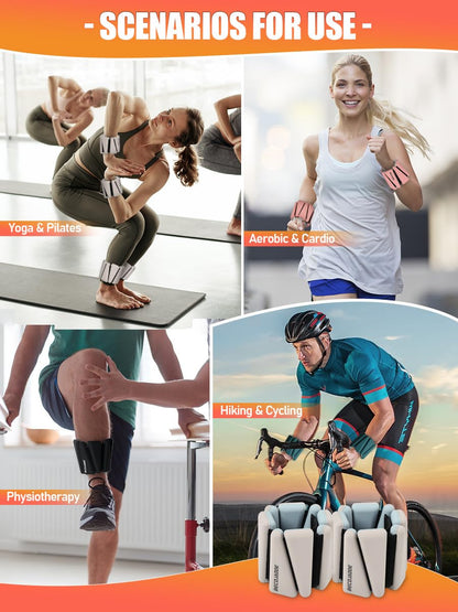 BECOJADDE Ankle Weights for Women Set of 2 (2 lb Each) Adjustable Wrist Weights Training Intensity for Strength Training Walking Running Yoga Pilates Jogging for Women Men, Pewter Beige