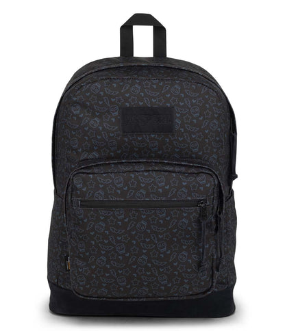 JanSport Right Pack Premium Backpack - Daypack with 15" Laptop Sleeve, Main Compartment & Water Bottle Pocket, Subtle Skull