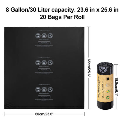 BLIKA 60 Count Toilet Replacement Bags, 8 Gallon, 30 Liter, Heavy Duty 1 Mil, Compost Bags 8 Gallon, Camping Toilet Bags for Portable Toilet, Car Travel, Camping, Long Trips