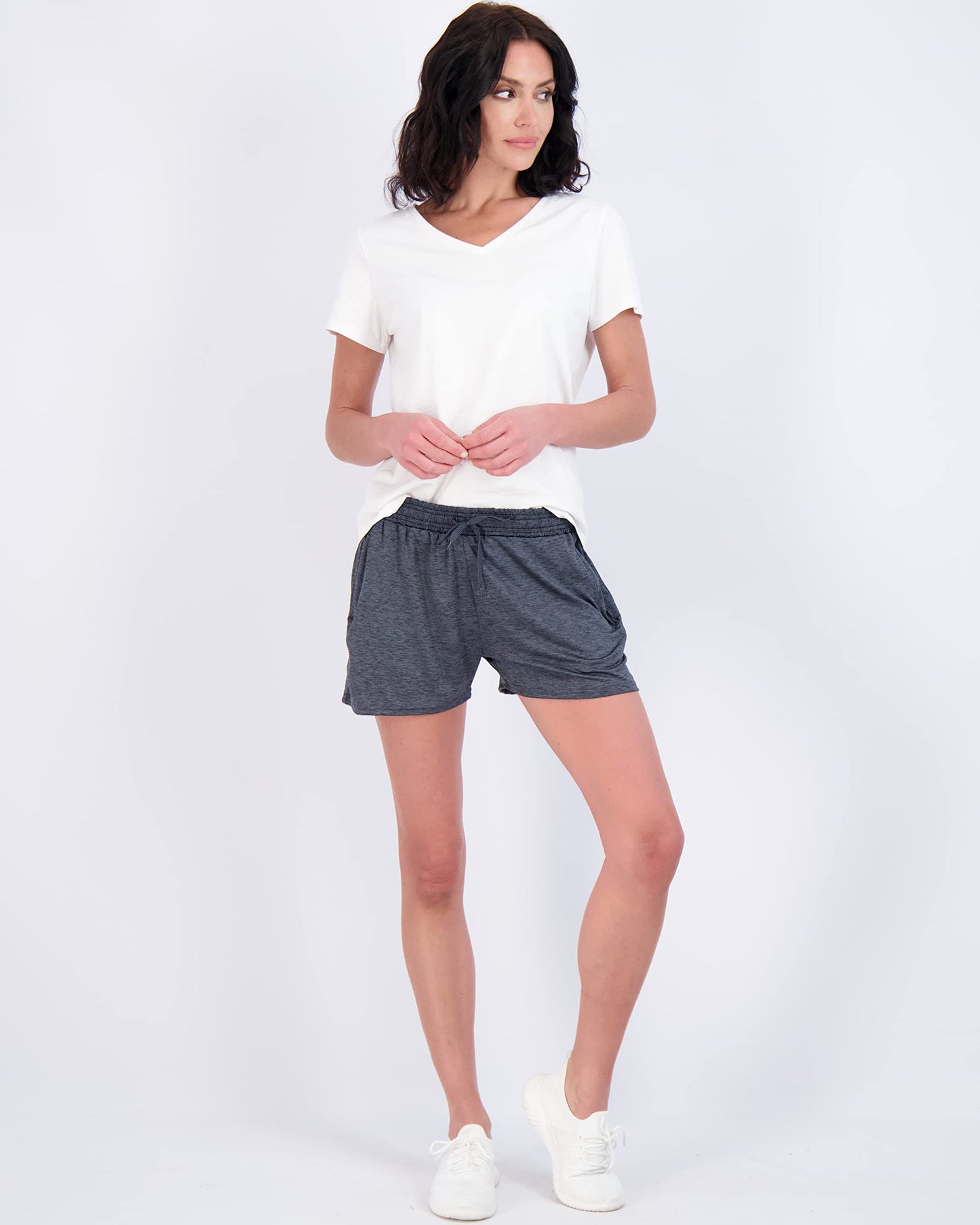 4 Pack Womens Active Athletic Dri Quick Dry Fit Shorts Gym Running Loose Zipper Pockets Casual Workout Hiking Ladies Lounge Exercise Sweat Comfy Fishing Gym Baggy Summer Walking Yoga Wicking Spandex