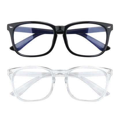 AFNWQI Fashion Square Blue Light Blocking Glasses - Clear Computer & Gaming Glasses for Women and Men