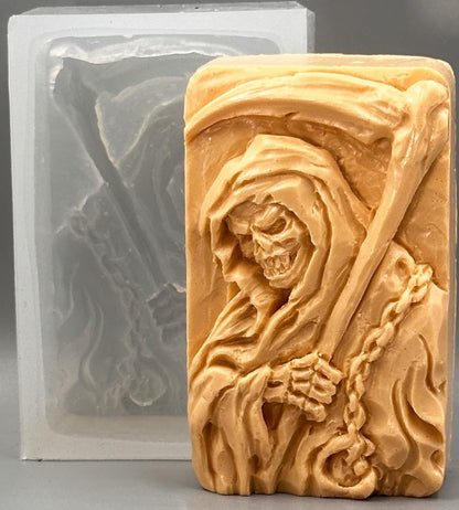 ARTCRAFTMOLDS Grim Reaper Silicone Mold for SOAP Making and Other Crafts, Halloween