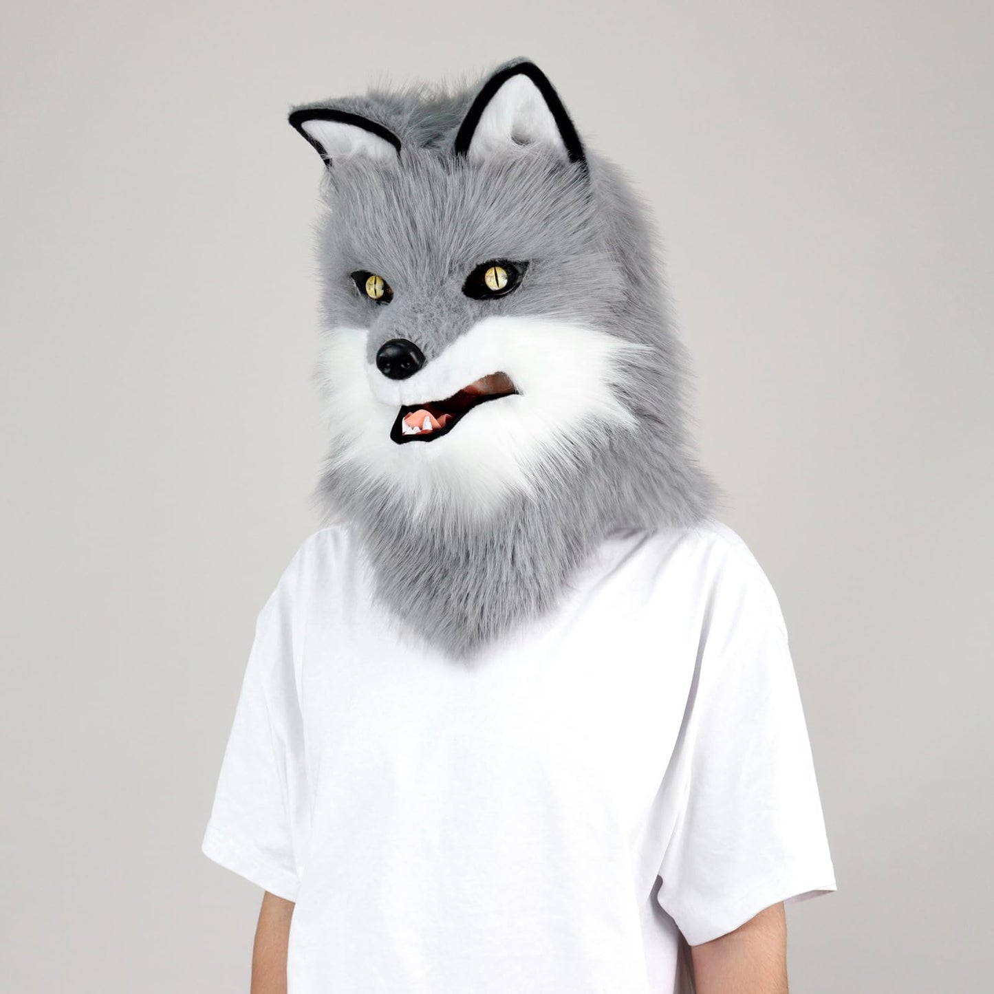 HAOAN Furry Dog Mask Animal Full Head Wolf Fox Realistic Masks for Halloween Carnival Fancy Dress Party Cosplay Costume Women Men