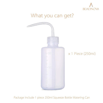 BEADNOVA Squeeze Bottle Plant Watering Bottle 250ml 8oz Small Wash Bottle Squeeze Plastic Small Watering Can for Indoor Plants Succulent Watering Can (1pc)