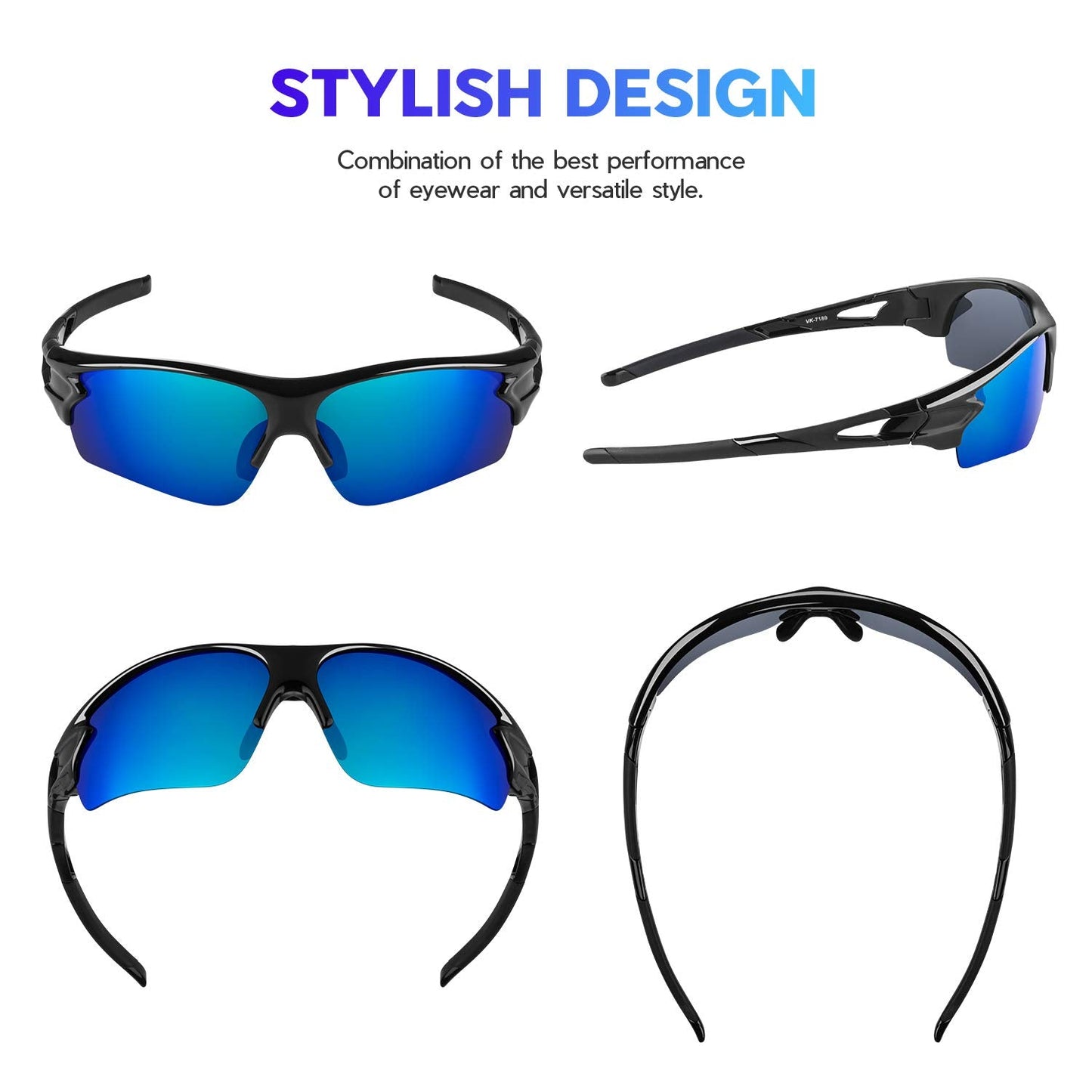 BEACOOL Polarized Sports Sunglasses for Men Women Youth Baseball Fishing Cycling Running Golf Motorcycle Tac Glasses UV400