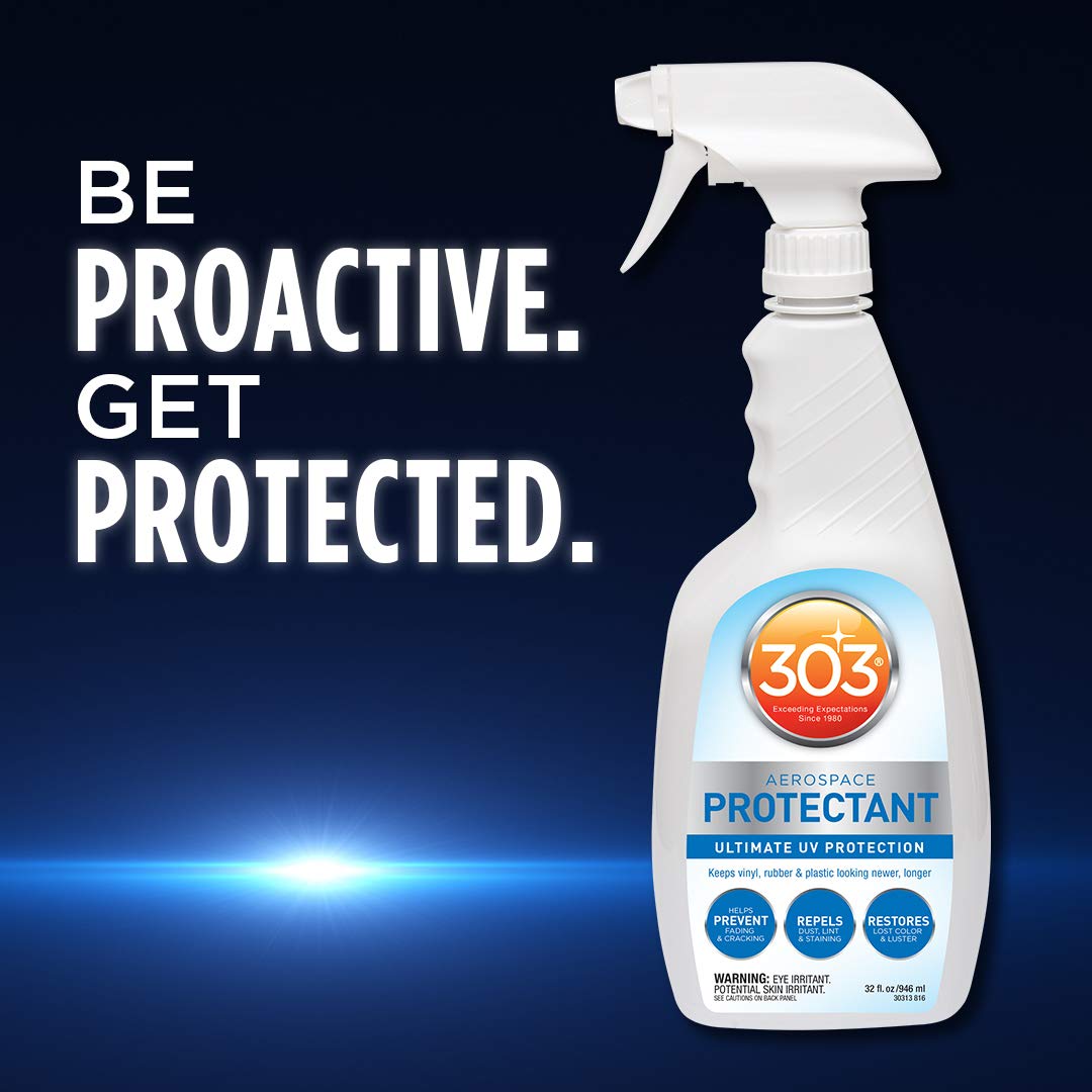 303 Products Aerospace Protectant Spray, UV Protection, Repels Dust, Dirt, & Staining, Matte Finish, Restores Like-New Appearance, Outdoor Cleaning Supplies 32 Fl. Oz.
