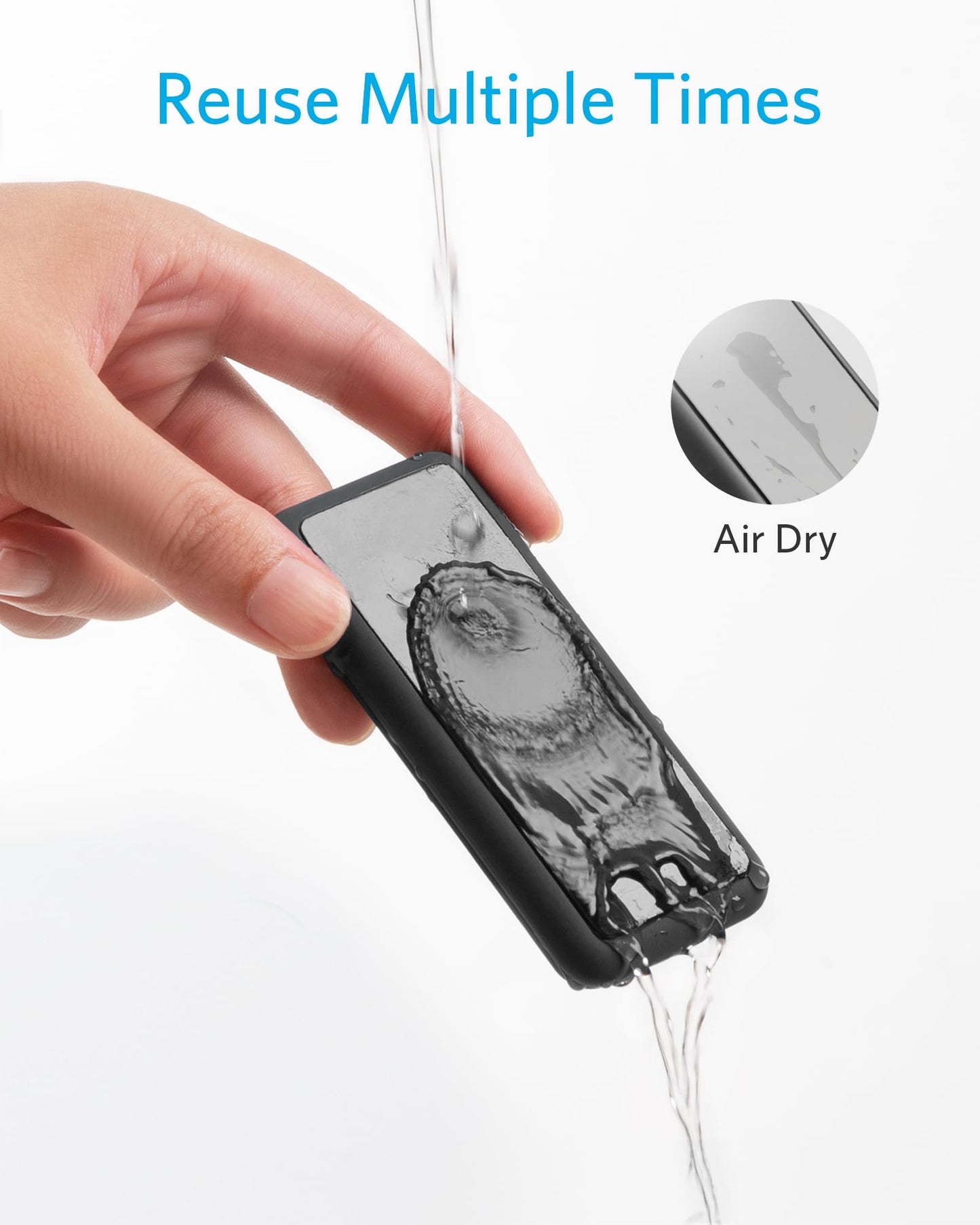 Anker Multipurpose Cord Keeper - 5 Clips for Lightning, USB C, Micro Cables & Other Wires - Sticks to Wood, Marble, Metal, Glass (Black)