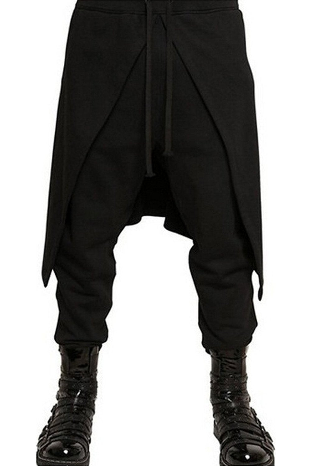 Adults Medieval Viking Steampunk Pants Mens Renaissance Gothic Trousers for Halloween Costume Black
