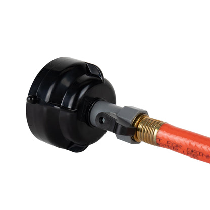 Camco RhinoFlex 10-Ft RV Clean-Out Gray/Black Water Hose with Rinser Cap | Features 4-Way Water Pressure Blaster & Water Shut-off Valve | Great for Cleaning Camper Black Water Tanks & More (22999)