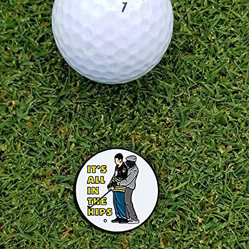 Balanced Co. Funny Golf Hat Clip with Enamel Magnetic Ball Marker (3-Pack)