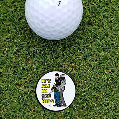 Balanced Co. Funny Golf Hat Clip with Enamel Magnetic Ball Marker (3-Pack)