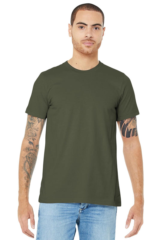 Bella Canvas Unisex Jersey Short-Sleeve Crewneck T-Shirt, Large, Army
