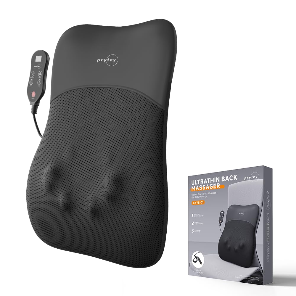 Back Massager, Ultrathin Rolling Up and Down Back Massage with Heat 4D Kneading & Red Light Therapy for Pain Relief Deep Tissue,Shoulder Massager Gift for Men Women Parents Relaxation at Office Car