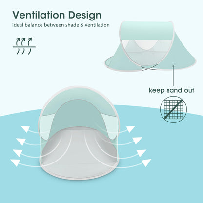 ISILER Pop Up Beach Tent, Portable Outdoor Shade Tent, UPF 50+ Shelter, Easy Setup Windproof Waterproof Canopy