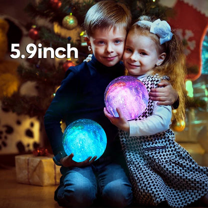 BRIGHTWORLD Moon Lamp Galaxy Lamp 5.9 inch 16 Colors LED 3D Moon Light, Remote & Touch Control Moon Night Light Gifts for Girls Boys Kids Women Birthday