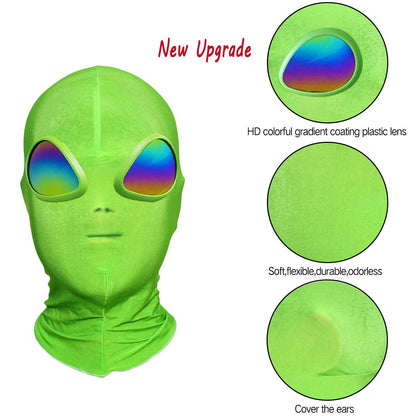 anroog Halloween Alien Mask for ET Alien Cosplay Costume Halloween Party,Alien 3D Full Face Mask for Adults